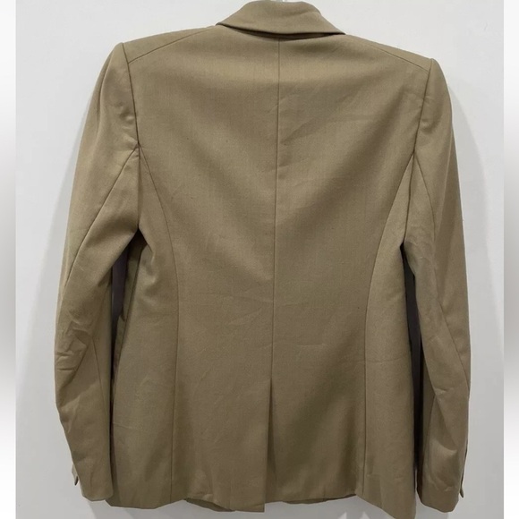 Ann Taylor Blazer Size 2P Tan Color Front Pockets Wool Blend One Button Closure - Picture 2 of 7